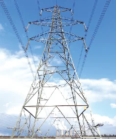 Steel lattice transmission tower